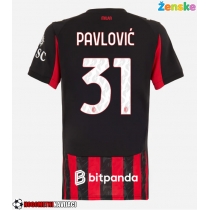 Ženske Nogometnih dresov AC Milan Strahinja Pavlovic #31 Domači 2025-26 Kratki rokavi